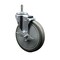 Service Caster 6'' Gray Polyurethane Wheel Swivel 7/16'' Grip Ring Stem Caster with Brake SCC-GR20S614-PPUB-TLB-716138 - alternate 1